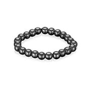 Coastal Jewelry Polished Magnetic Hematite Beaded Stretch Bracelet