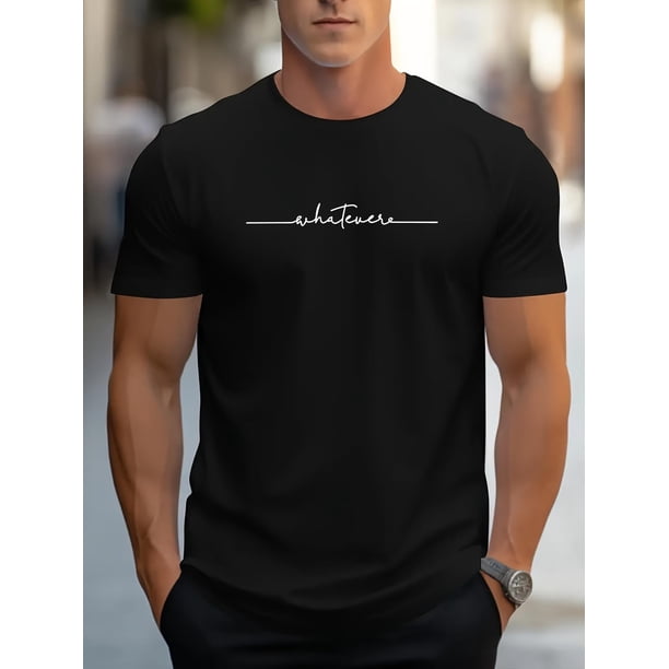 Playera Unisex para AdultoAlphabet Applique Men's T-Shirt | Comfortable Summer Crew Neck | Casual Stretch Fit | Easy-Care Tee For Adult, Men, Women, Teen, Teenager, Adolescent, YouthFather's Day, Mo