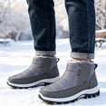 thumbnail image 6 of Knivor Men High-top Winter Snow Boots Hook & Loop Slip-Resistant Cushion Wearproof Sole Faux Fur Warm Outdoor Winter Shoes, 6 of 9