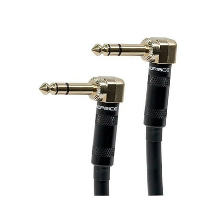 UPC: 0844660094395 | Monoprice Pro Audio Cable – 1.5 Feet- Black | 1/4 Inch (TRS) Male Right Angle to Male Right Angle 16AWG Cable Cord (Gold Plated) – Premier Series