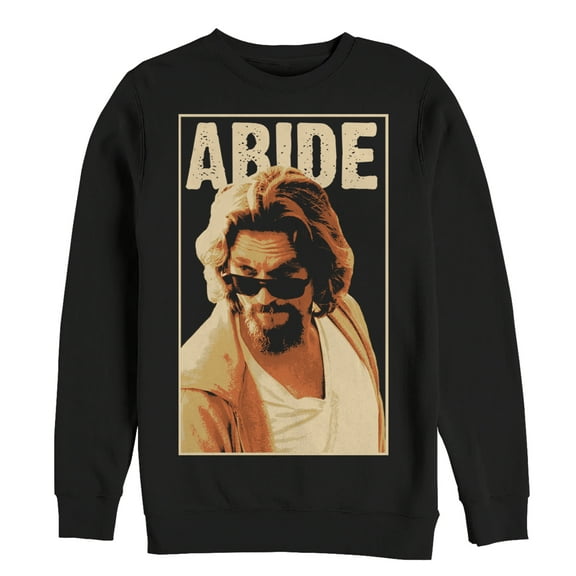 Men's The Big Lebowski The Dude Abides Sunglasses Pose  Sweatshirt Black 2X Large