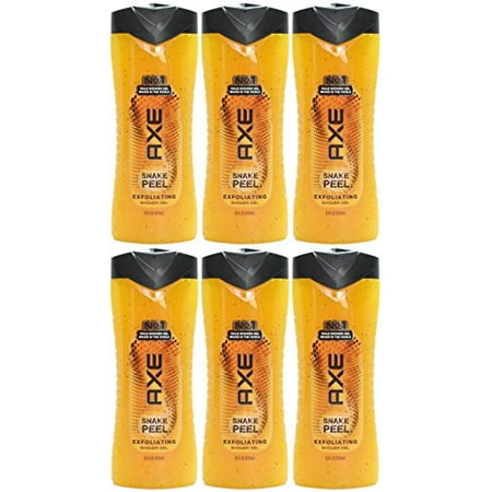 Boss # 6 Shower Gel - Axe Exfoliating Shower Gel, Snake Peel, 16 Ounces (Pack of 6)