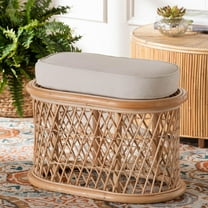 bali & pari Ladonna Boho Ottoman Footstool, Natural Rattan, Natural
