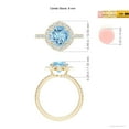 thumbnail image 4 of Angara Natural 1.6 Ct. Aquamarine with Diamond Halo Ring in 14K Yellow Gold for Women (Ring Size: 3.5), 4 of 9