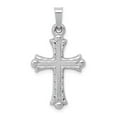 thumbnail image 1 of Real 14kt White Gold Textured and Polished Fleur de lis Cross Pendant; for Adults and Teens; for Women and Men, 1 of 4