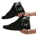 thumbnail image 3 of Coolcustomize Men's High-top Sneakers,Black Wolf & Moon for Galaxy Night Print, Streetwear Casual Shoes with Lace-Up for Walking & Travel, Celestial Design, Street Style, Urban Fashion Enthusiasts, 3 of 11