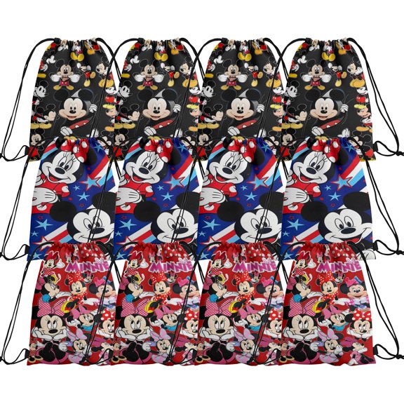 12 Packs Drawstring Bag, Reusable Non-Woven Gift Backpacks Goodie Favor Bags for TV show fans Birthday Party Decorations