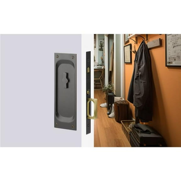 Emtek 2105US10B138 Privacy Pocket Door Mortise Lock for 1.38 in. Door - Oil Rubbed Bronze Finish