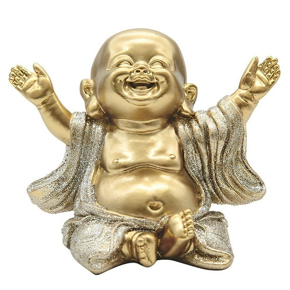 FC Design 4.75"H Gold and Silver Maitreya Buddha Statue Happy Buddha Figurine Statue Sculpture Ornament Decoration Home/Room Decor and Unique Gift Ideas for Housewarming, Holidays and Birthdays