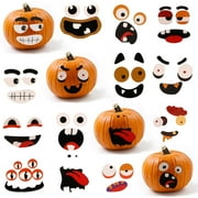 Naler 96 Pcs Halloween Funny Pumpkin Expression DIY Stickers for Kids Party Decorations (8 Sheets)