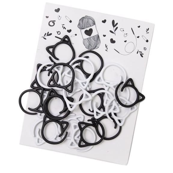 24Pcs Cats Shaped Stitching Markers Rings for Hobbyist and Professional Knitting