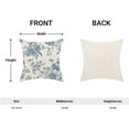 thumbnail image 5 of Spring Blue Floral Pillow Covers 16x16 Inch Set of 2, Chinoiserie Blue Flower Decorative Throw Pillowcase Vintage Floral Outdoor Cushion Cover for Sofa Couch Living Room Bed Decor, 5 of 6