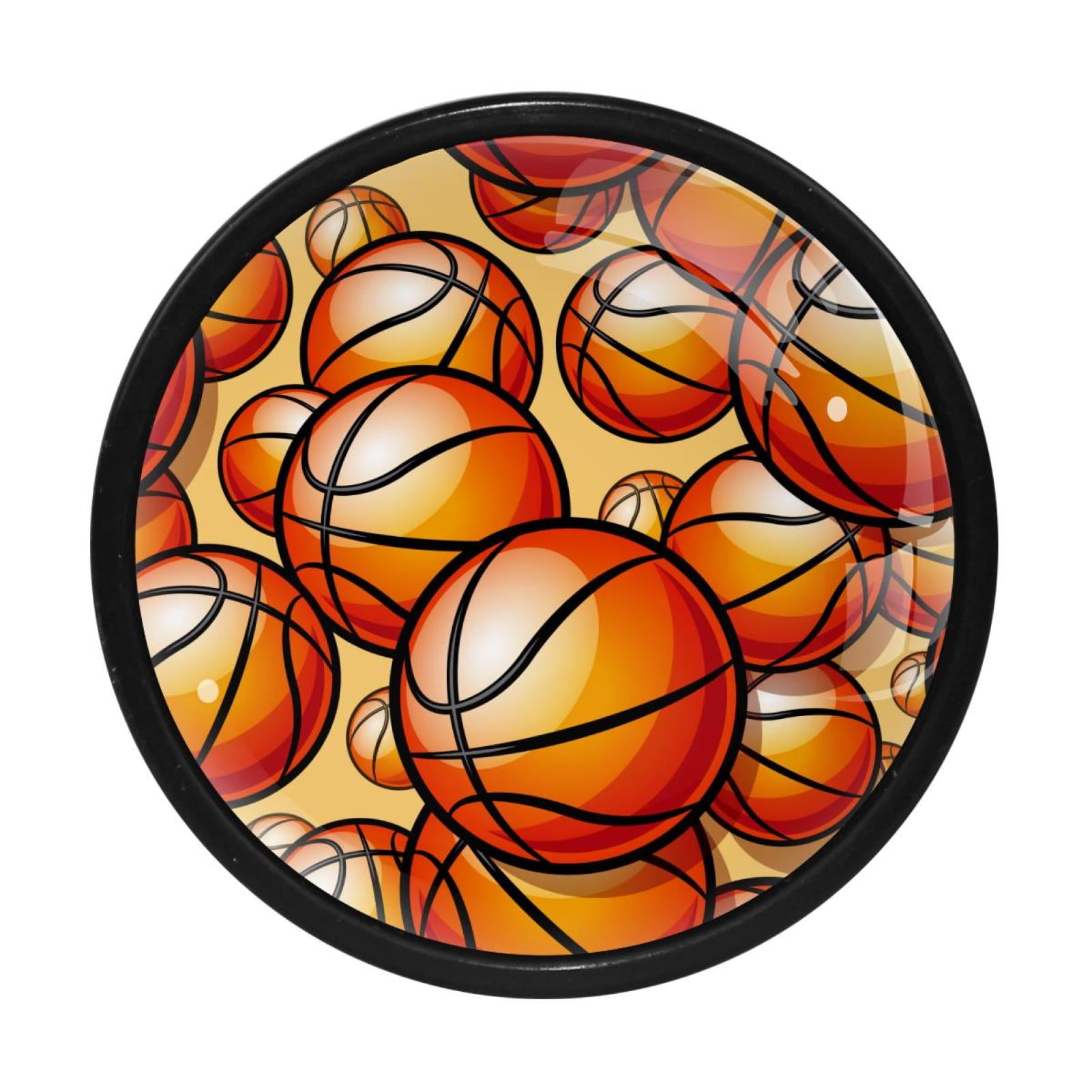 4 Pcs Basketball Orange Knobs for Kitchen Cupboard Dresser