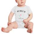 thumbnail image 2 of My Uncle In Wisconsin Loves Me Baby Romper Boy Girl Clothing 0-3 Months, 2 of 5