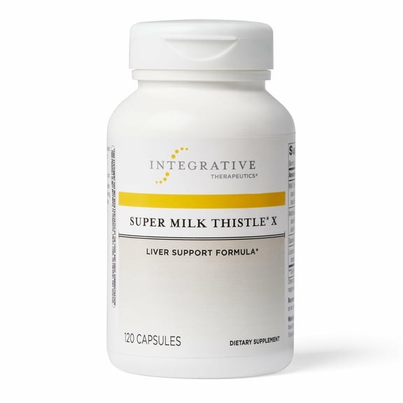 Integrative Therapeutics Super Milk Thistle X - Herbal Supplement for Liver Health Support with Milk Thistle, Licorice Root Extract & More* - Gluten-Free & Dairy-Free - 120 Capsules (120 Servings)