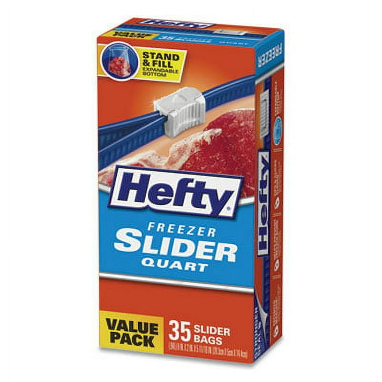 Hefty Slider Jumbo Storage Bags, 2.5 Gallon Size, 15 Count Pack of