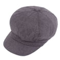 thumbnail image 2 of Women's Newsboy Hats, Fall Octagonal Woolen Cloth Cabbie Beret Tweed Girls Paperboy Cap, Dark Gray, 2 of 8