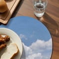 thumbnail image 3 of Clouds Round Placemats Set of 8 for Dinning Tables,Heat-proof Braided Table Mats 13 Inch,Blue White Sky Natural Landscape Washable Place Mat for Kitchen Restaurant Party Decor Supplies Table Setting, 3 of 9
