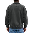 thumbnail image 3 of LTTVQM Men's Vintage Polo Shirt Retro Distressed Long Sleeve Lapel Collar Tee Regular Fit Casual Button Up Pullover Top Black L, 3 of 3