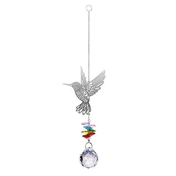 Hummingbird Hanging Suncatcher Crystal Glass Prisms Ornament Garden Home Decor Gift