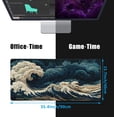 thumbnail image 7 of Japanese Ocean Waves Large Gaming Mouse Pad,Waterproof Desk Mat for Desktop,Non-Slip Rubber Base Mousepad with Stitched Edges for Laptop Office and Home 35.4X15.7 Inch, 7 of 7