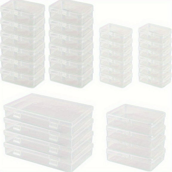 32 Piece 4 Different Sizes Storage Container Transparent Plastic Storage Box Suitable for Small Items and Other Craft Projects