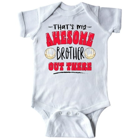 

Inktastic That s My Awesome Brother Out There with Volleyballs Gift Baby Boy or Baby Girl Bodysuit