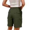 thumbnail image 6 of JGGSPWM Women's Lightweight Hiking Cargo Shorts for Running Athletic Camping Travel Golf Shorts Solid Color Workwear with Pockets Green M, 6 of 7
