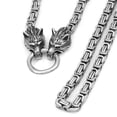 thumbnail image 3 of Collar con colgante de cabeza de lobo vikingo de acero inoxidable para hombre - Cadena de dragón, 3 of 3
