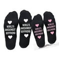 thumbnail image 2 of YIGSECU World's Awesome Boyfriend Girlfriend Funny Letter Socks Novelty Anniversary Gift, 2 of 17