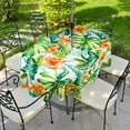 thumbnail image 3 of Outdoor Umbrella Tablecloth with Umbrella Hole for Oval Table 52x70 inch Lemon Patio Table Cloth with Zipper, 3 of 6