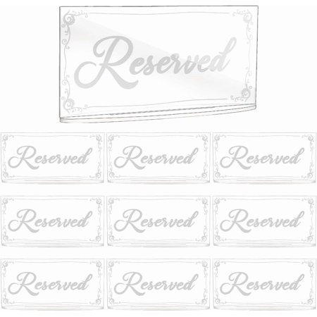 10 Sets Clear Reserved Table Signs Acrylic Reservation Seating Cards for Tables Waterproof Guest Seating Indicator for Wedding Reception Restaurant Wedding Office Meeting Party 5.9x2.9x0.1 inch