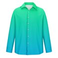 thumbnail image 4 of Lumtrix Mens Tie Dye Shirt Long Sleeve Dress Shirt Work Casual Slim-Fit Formal Dress Shirt Business Casual Button Down Shirts Cyan 3XL, 4 of 5