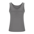 thumbnail image 6 of LLYWEY Camisole Tops Summer Sleeveless Standard Straps Solid Tank Top with Built in Bra Padded Polyester Workout Yoga Shirts ( Women's Plus), 6 of 9