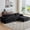 Black-chenille sofa, variant on 108" Modular Sectional Sofa L-Shape Upholstered Couches with Deep Seat Modern Sleeper Sofa for Living Room, No Assembly Required, Black