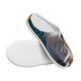 thumbnail image 3 of Lsque White Wolf With Flowers Pattern Womens Comfort Cotton on Scuff With Memory Foam and Anti-skid Sole Slipper-35/36, 3 of 7