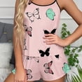 thumbnail image 6 of ChenYiFH Under $5 Pink Women 2 Piece Pajama Set Sleeveless Trim Crop Cami Top and Shorts Pj Set Y2K Sleepwear Lounge Outfits L, 6 of 6