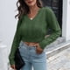thumbnail image 5 of Pntutb, suéter corto con cuello en V para mujer, suéter suelto de manga larga para otoño e invierno, novedad de otoño e invierno Pntutb Pntutb-4381, 5 of 6