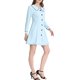 thumbnail image 4 of INSPIRE CHIC Vestido de Camisa con Cuello Peter Pan y Ribete en Contraste para Mujer Azul XS, 4 of 5