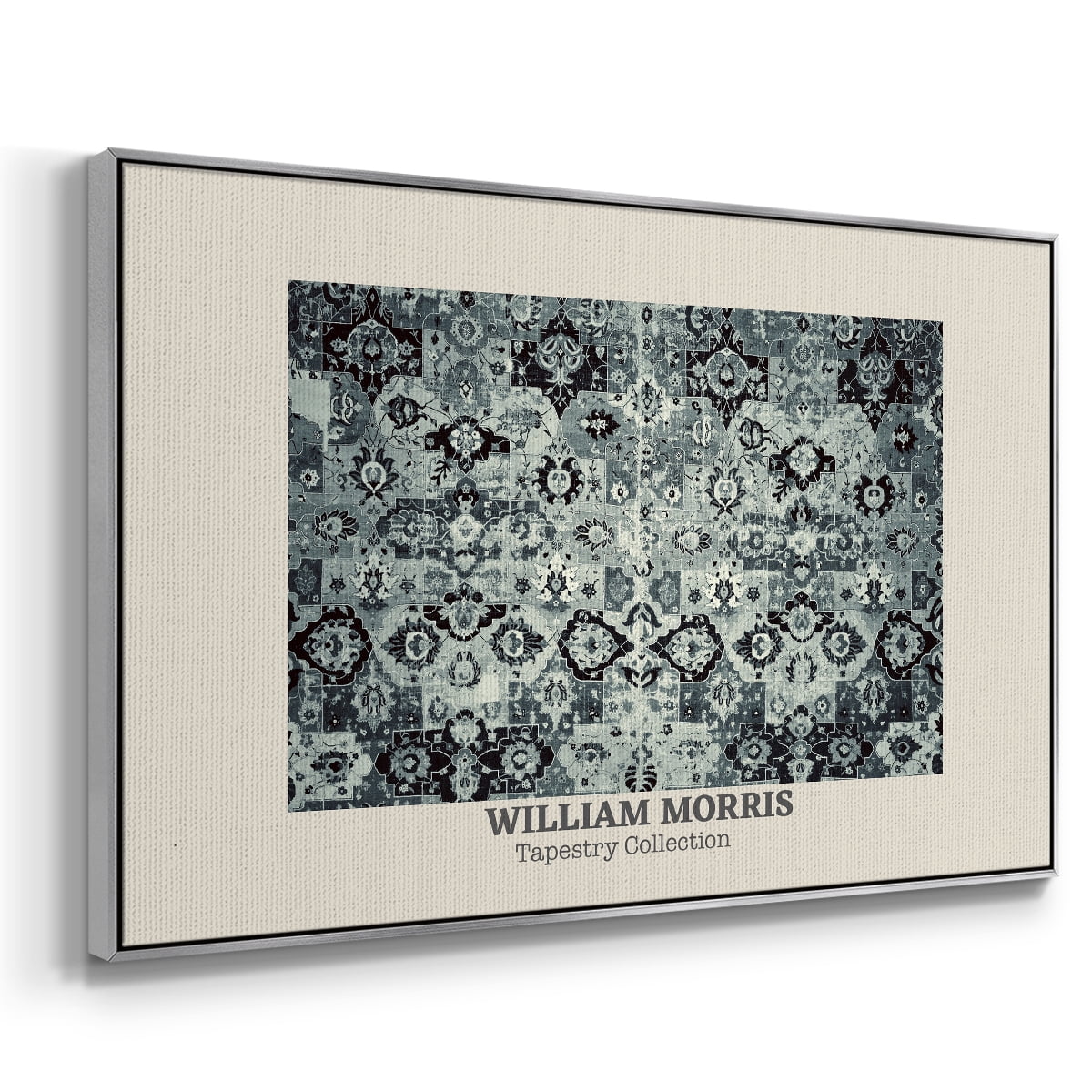 Vintage Abstract Print-XXXIV Framed in Silver Wood Gallery Wrapped Canvas 17 in. x 25 in.