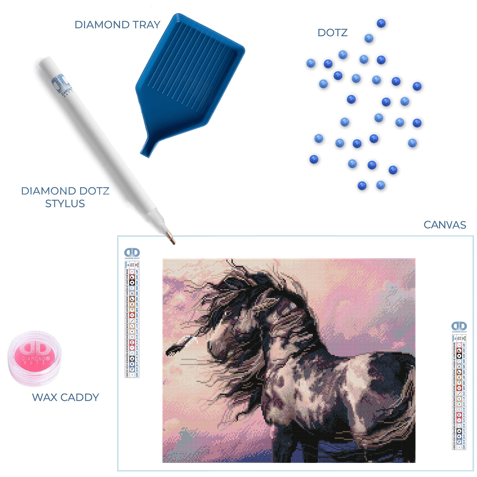 Diamond Dotz Cherokee-Blue Horse Diamond Painting Kits for Adults - Diamond Art Kits a Relaxing Creative Craft Kit with Dotz Gems20.5"x16.5"