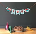 thumbnail image 2 of Inkdotpot Ready To HangI Am TwoHappy Birthday Sign Party Garland Baby Boy AeroplaneBirthday Confetti, 2 of 4