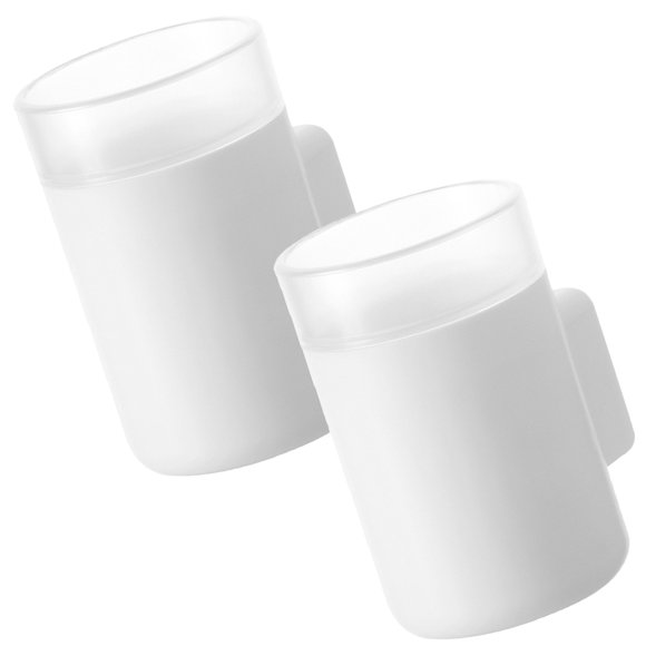 CIMAXIC 2Pcs White Bathroom Toothbrush Holder Wall Mounted with Stable and Healthy Dry Design