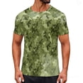 thumbnail image 2 of Hesxuno Mens Camo Short Sleeve Shirt Crewneck Slim Fit Workout T-Shirts Athletic Running Hiking Tops Stretchy Lightweight Tees Camouflage#5 M, 2 of 4