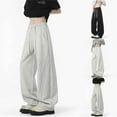 thumbnail image 7 of Men's Baggy Sweatpants Ripped Elastic Waist Wide Leg Lounge Sweat Pants Joggers Track Pants,Grey S, 7 of 7