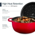 thumbnail image 6 of Best Choice Products Non-Stick Pot & Pan Cookware Set, Cast Iron Skillet, Grill Pan W/ Press, Dutch Oven - Red, 6 of 10