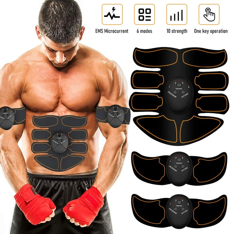 DFITO Abs Stimulator, Electric Muscle Toner for Men Women Abdominal Work  Out, Wireless Portable to-Go Gym Device, Fitness Equipment, Black