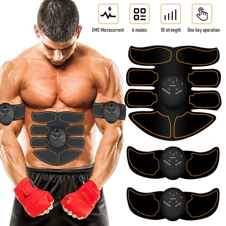 ABS Stimulator, Ab Trainer, EMS Muscle Stimulator LCD Screen Muscle  Stimulator USB Rechargeable Portable Muscle Trainer Abdominal / arm / Leg  Fitness