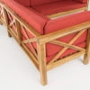 thumbnail image 5 of GDF Studio Keith Outdoor Acacia Wood Left Arm Loveseat and Coffee Table Set with Cushion, Teak and Red, 5 of 13