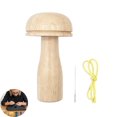 thumbnail image 4 of Hioecau 1 Set Darning Mushroom Wood Darning Egg Knitting Repair Tool Sewing Tool with Elastic Rope Large Eye Needle for Darning Socks Hats Sweaters DIY Sewing Crafts, 4 of 8